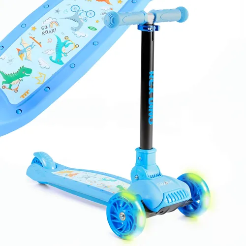 FableKids Scooter Cityroller mit LED-Rädern - Cityroller für Kinder ab 3 Jahren mit leuchtenden LED-Rädern für mehr Sichtbarkeit und Sicherheit. Höhenverstellbar und faltbar – ideal für unterwegs und bis 50 kg belastbar.