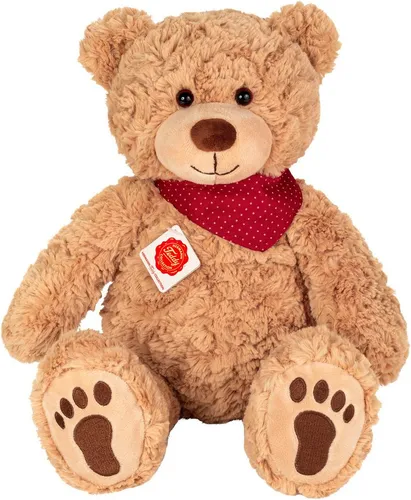 Teddy Chilly mit rotem Halstuch 40 cm - Kuscheltiere: Der liebevoll gestaltete Teddy Chilly überzeugt mit seinem weichen Plüsch und ist ideal zum Kuscheln und Spielen. Pflegeleicht, waschbar bei 30°C, ein treuer Begleiter für Kinder ab 0 Jahren.