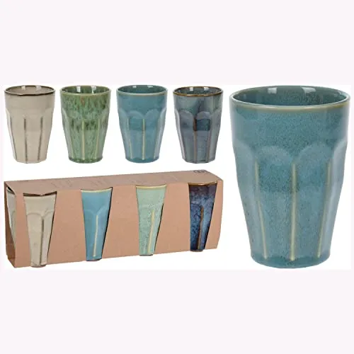 Annastore 4-tlg. Set Becher aus Porzellan für Kaffee und Tee 330 ml