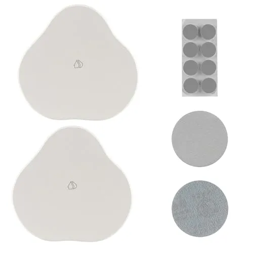 Navaris 2er Set Kieselgur Stein Untersetzer klein in weiß von Navaris
