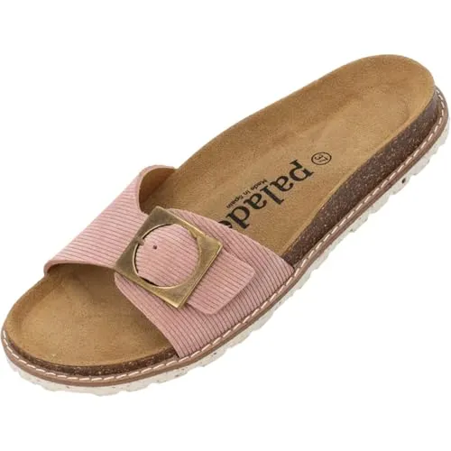 Palado Pantoletten Damen Sardo Corda - bequeme Sandalen Made in Spain - elegante Hausschuhe mit Kork-Fußbett - modische Sommerschuhe Rosa UK6 - EU39