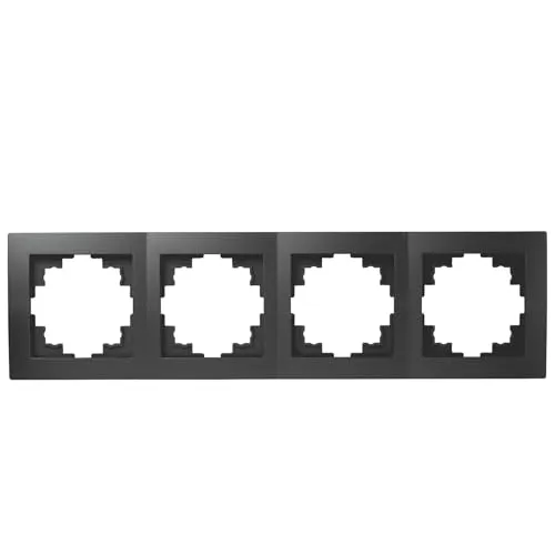 McPower Rahmen Flair 4-fach | Design-Schalterrahmen | matt schwarz | IP20 | moderne Linienführung | hochwertige Optik | robust | zeitlos | 294x81mm
