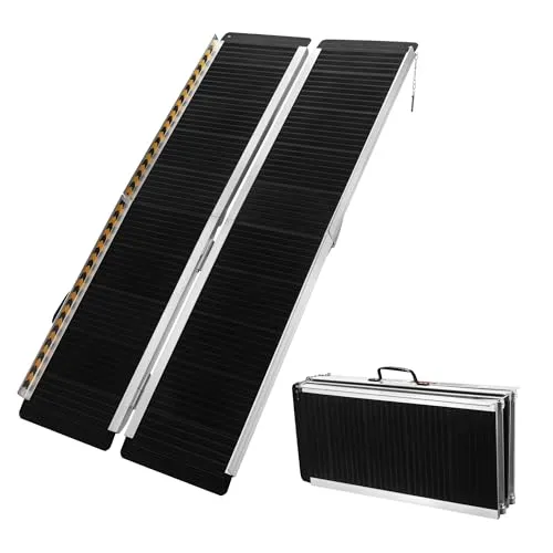 Wiltec Rollstuhlrampe doppelt faltbar 122cm 270kg