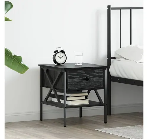 furnicato Nachttisch Schwarz 40x42x45 cm Modernes Design