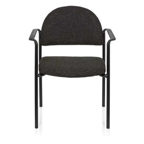 hjh OFFICE XT 700 Vierfußstuhl mit Armlehnen - Bürostuhl für Meetings und Konferenzen, robust und bequem, stapelbar bis zu 4 Stühle für platzsparende Aufbewahrung.