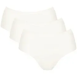 Sloggi Damen Go Daily Cotton Midi 3p Underwear - Silk White, S EU - Funktionsunterwäsche aus hochwertiger Baumwolle, atmungsaktiv und perfekt für den täglichen Komfort.