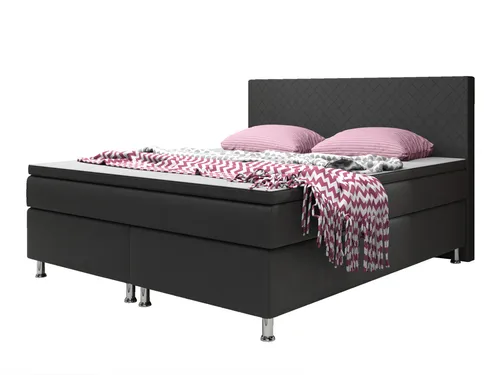 Inter Handels Boxspringbett Madrid 180 x 200 cm schwarz - Betten mit 5-Gang Bonell-Federkern-Matratze für optimalen Federkomfort und Körperanpassung, ideal für erholsamen Schlaf.