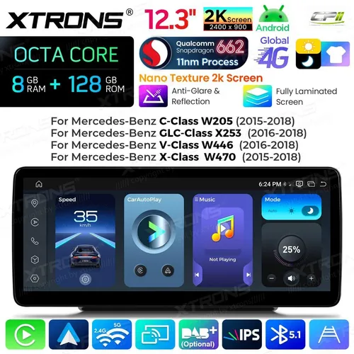 Xtrons QBMH2450M12C5 Android Autoradio für Mercedes-Benz
