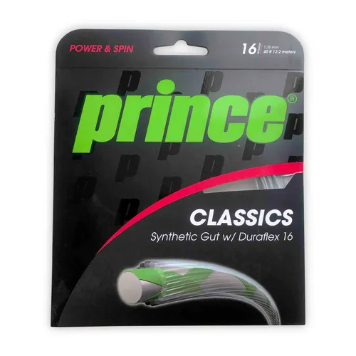 Prince Tennissaite Synthetic Gut Duraflex (Allround+Haltbarkeit) platinum 12m Set, Saitendicke: 1.30