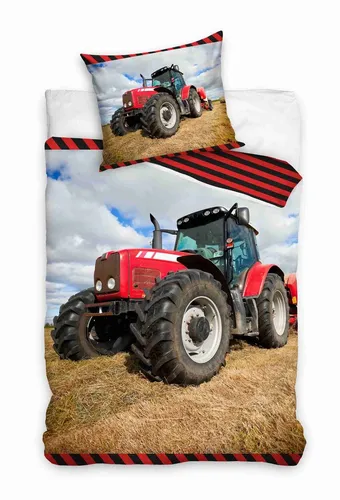 Carbotex Traktor Tractor Fastrag Bettwäsche Set - Bettwaren-Set für Kinder mit coolem Traktor-Motiv, 100% Baumwolle, waschbar bei 60°C und perfekt zum Kuscheln und Wohlfühlen.