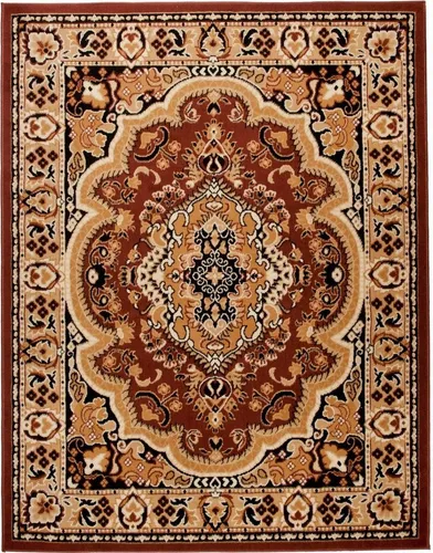 Mazovia Orientteppich Orientalisch Vintage Teppich Kurzflor Wohnzimmerteppich Braun, 60 x 100 cm, Fußbodenheizung