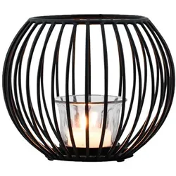 Deko Windlicht Teelichthalter Kerzenhalter Spectro Schwarz Klein