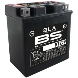 BS Battery BTZ7V 12V - 6,8Ah Batterie - Akkuschrauber Batterie, wartungsfrei und sofort einsatzbereit - ideal für Motorräder und Motorroller, mit auslaufsicherem Design und verlängerter Lebensdauer.