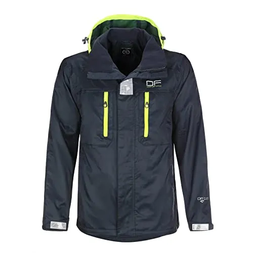 Dry Fashion Herren Regenjacke Baltic - Wasserdicht & Winddicht in Blau, Größe L - Regenjacke für Herren, atmungsaktiv und ideal für raue Wetterbedingungen. Ausgestattet mit Reflektorstreifen für Sicherheit und Unterarmbelüftung für optimalen Komfort.