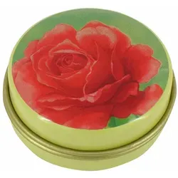 Pillendose rund Blumen Motiv