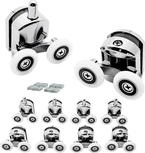 Ruhhy 22900 Duschkabinenräder 8 Stück Chrom