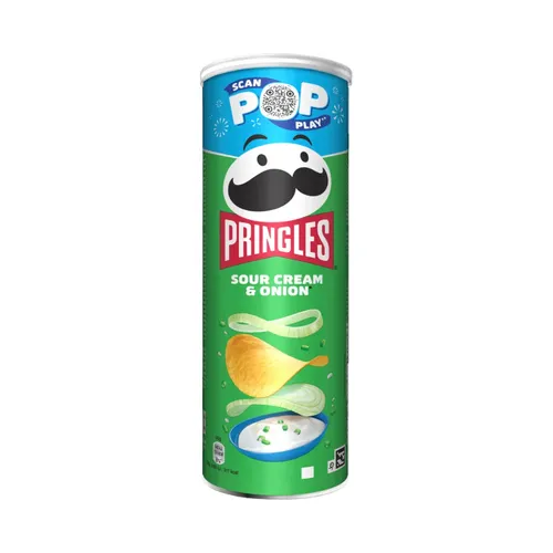 Pringles Sour Cream & Onion Chips, 19 Dosen à 165g - Chips in praktischen Dosen, unwiderstehlicher Sour Cream & Onion Geschmack, ideal für Partys und Snacks unterwegs.