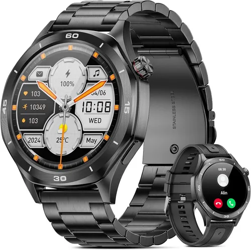 TIFOZEN I129 Smartwatch (3,8 cm, android ios), Herren Outdoor Smartwatch mit IP68, 15 Tagen Akku