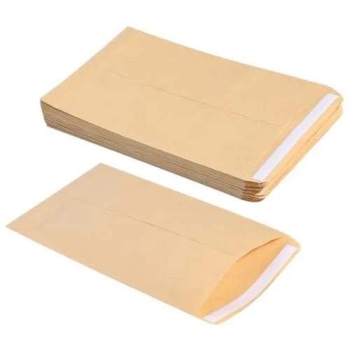 HXMJIED 50 Stück Kraftpapierumschläge, 16,5 x 10 cm, selbstklebendes Kraftpapier für kleine Gegenstände, Mini-Umschläge für Samen, Geld, Geldgeschenke, Abendessen Geld