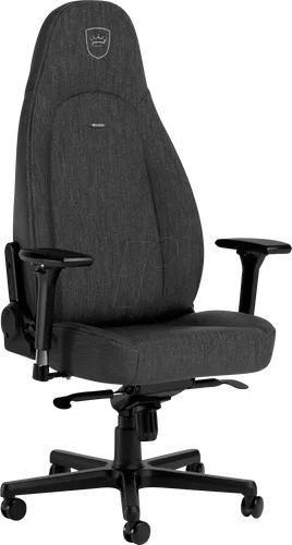 noblechairs ICON TX Gaming Stuhl - anthrazit - Bürostuhl mit atmungsaktivem Stoffbezug, bequemer Kaltschaumpolsterung und Memory-Foam Kopfstütze, ideal für Gamer und Büroarbeiter, bis 150 kg belastbar und hohe Ergonomie durch flexible Verstellmöglichkeiten.