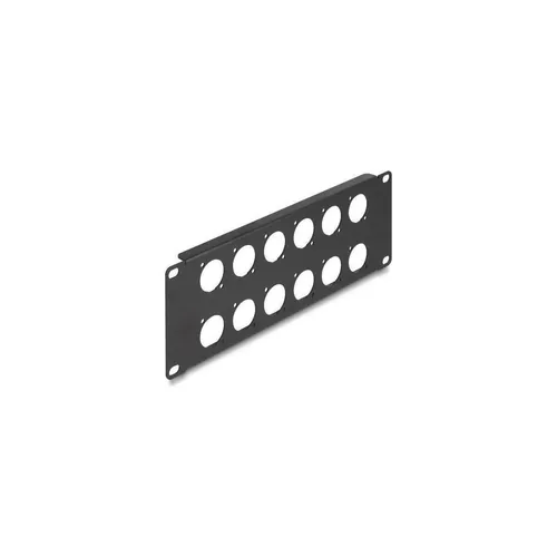 - 10″ D-Typ Patchpanel 12 Port 2 HE schwarz 88054