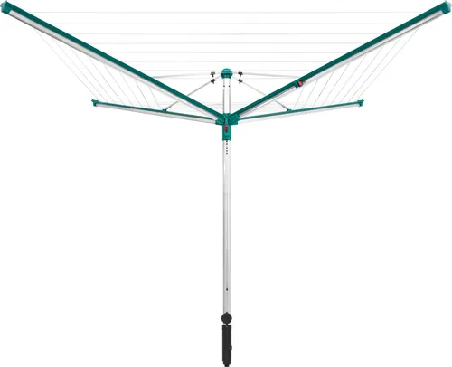 Leifheit Wäschespinne Linomatic 400 Deluxe - Wäscheständer aus Aluminium, wetterfest und platzsparend, ideal für effizientes Trocknen im Garten oder auf dem Balkon.