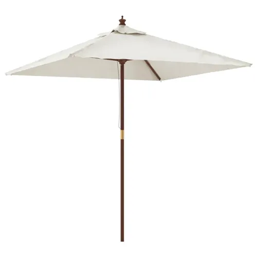 vidaXL Sonnenschirm mit Holzmast Sandfarben 198x198x231 cm - Sonnenschirm für UV-Schutz, stabiler Holzmast und belüftetes Design für optimale Luftzirkulation. Ideal für Garten oder Terrasse.