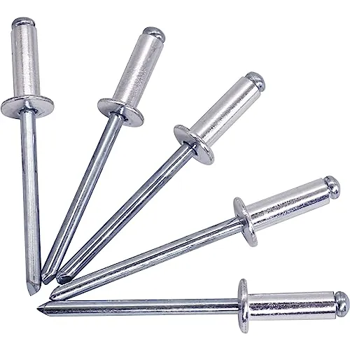  100 Stück) Blindnieten 4,8 x 14 mm, Kuppelkopf offen Typ, DIN 7337, Aluminiumniete und Stahldorn, Popnieten (100, 4,8 x 14 mm