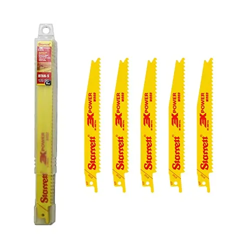 Starrett Holzschneiden Säbelsägeblatt - 5 Stück BT66-5 Bi-Metall 150 mm/6
