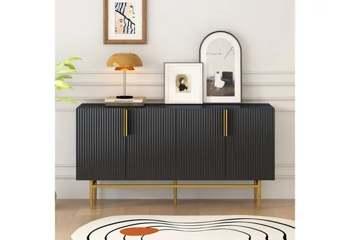 Flieks Sideboard mit Metallgriff und Metallbeinen in schwarz von Flieks