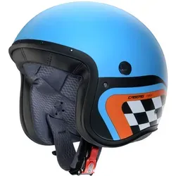 Caberg Freeride X Daytona Jethelm, blau, Größe M - Motorradhelm mit kratzfestem Visier für erweiterten Schutz und Micro-Metric-Helmverschluss, ideal für stilbewusste Fahrer.