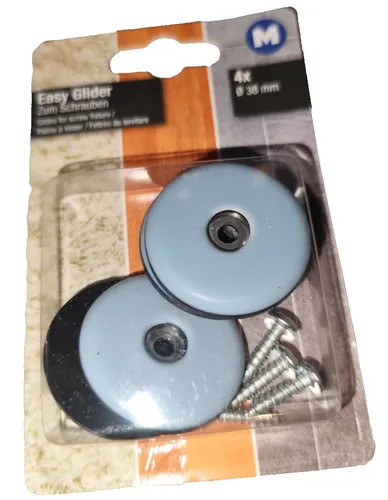 Produktbild Gleiter mit Schrauben 38 mm Stuhlgleiter Möbelgleiter Kunststoff grau 4 stück