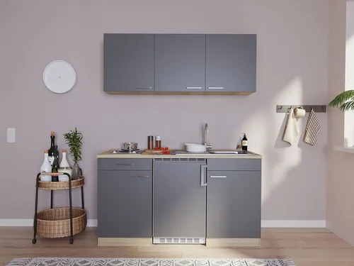 Respekta Luis Küchenzeile 150 cm, Grau in grau von Respekta