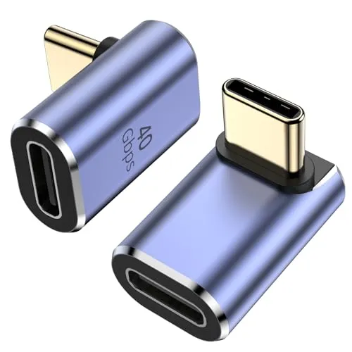 MOGOOD USB C 90 Grad Adapter 40Gbps, C Stecker zu C Buchse USB C Extender Adapter Typ C Datenübertragung PD100W schnelles Aufladen und 8K@60Hz Video durchlaufen, für iPhone 17, Switch, MacBook.