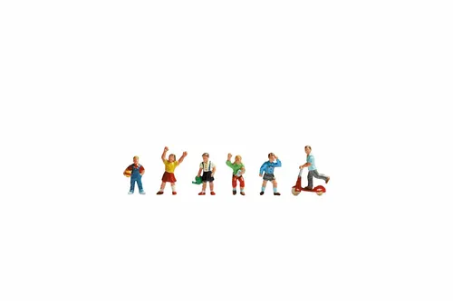NOCH 15815 Kinder Figuren Set H0, 6x Modellbau Kinder, Spur 1:87, lebendig