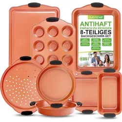 Produktbild NutriChef 8-Teiliges Backformen Set – Robustes Backzubehör aus Karbonstahl