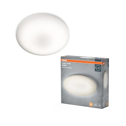 Osram Orbis Pure LED-Deckenleuchte Wandleuchte 300mm 15.5W, Anbauleuchte in Weiß mit Aluminiumgehäuse, IP20-Schutz, für dekorative Wohnbeleuchtung