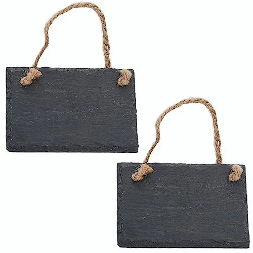 Schiefertafel zum Aufhängen mit Juteband Memotafel Kreidetafel Wandeko (2, 9 cm Tafel)