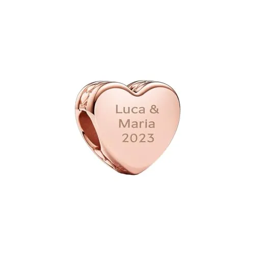 PANDORA Gravierbares Herz Charm-Anhänger in pink von Pandora