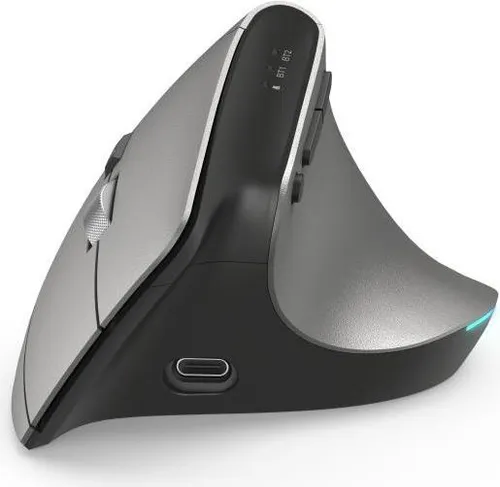 Hama Ergonomische Maus EMW-700 - Vertikale kabellose Maus mit 2,4 GHz + 2x BT 4.2, ideal zur Vorbeugung von Hand- und Schulterschmerzen, wiederaufladbar und für bis zu drei Geräte geeignet