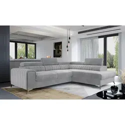 Mid.you Ecksofa Hellgrau, 4-Sitzer L-Form, 278x205 cm - Stylisches 4-Sitzer Ecksofa in Hellgrau, ideal für Ihr Wohnzimmer. Mit seiner L-Form und den kompakten Maßen von 278x205 cm bietet es optimalen Komfort und platzsparende Eleganz. Hergestellt in der EU.