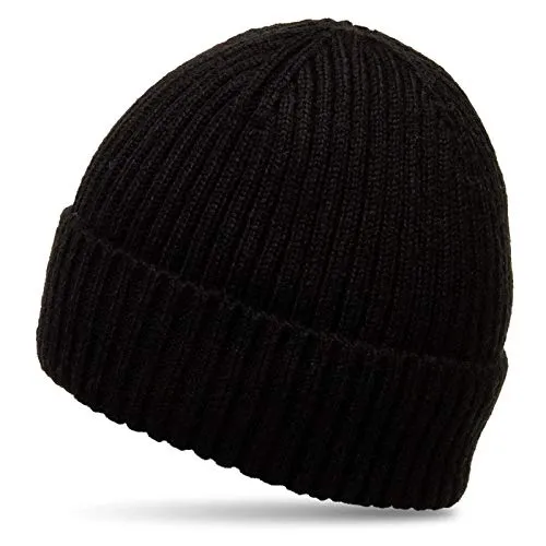 Caspar MU211 klassische Unisex Beanie Mütze Fischermütze, Farbe:schwarz, Größe:Einheitsgröße