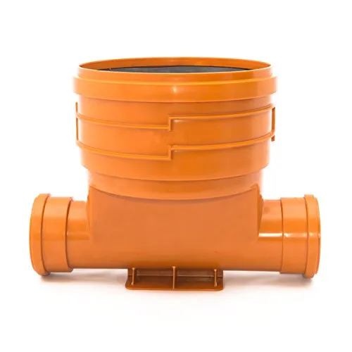 KARMAT Abwasser-Schacht DN400 Schachtboden Zulauf 1x160 Ablauf 1x160 Kontrollschacht aus PVC-U, Orange, 1 Stück