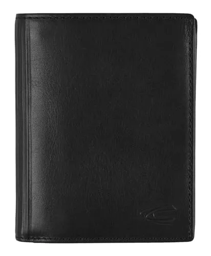 Camel active Herren Hochkantbörse Cliff High Form Wallet schwarz - Portemonnaie mit RFID-Schutz, 2 Scheinfächern, Münzfach mit Druckknopf und 6 Kartenfächern für optimale Sicherheit und Organisation.