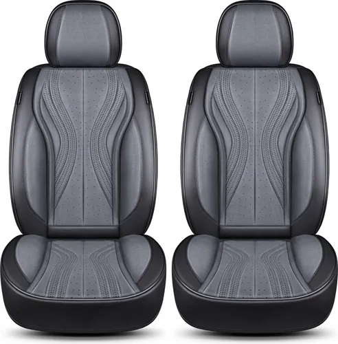 BREMER SITZBEZÜGE für Ford Focus 2 (Bj 2004-2011) - 2-tlg. Schonbezüge in Schwarz/Grau - Hochwertige 2-tlg. Schonbezüge aus Kunstleder für Ford Focus 2, die Schutz vor Abnutzung bieten und einfach montierbar sind. Atmungsaktiv und pflegeleicht für maximalen Komfort im Fahrzeug.