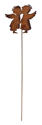 Rost Gartenstecker küssende Engel 121 cm