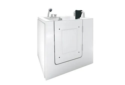 AcquaVapore Sitzbadewanne mit Tür S02-C-R, 100x78 cm - Praktische Badewanne für Senioren, bietet sicheren Zugang durch Tür. Mit Ablaufgarnitur und komfortabler Größe für entspanntes Baden.