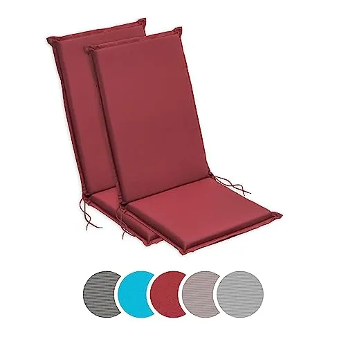 sleepling Hochlehner Auflagen 2er Set - Bequeme Sitzauflagen für Gartenmöbel - Polster für Stühle & Sessel mit 6 cm dickem Komfortschaum, waschbar und rutschsicher für höchsten Sitzkomfort im Garten.