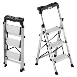 VEVOR Trittleiter 3 Stufen – Klappleiter mit Anti-Rutsch-Stufen