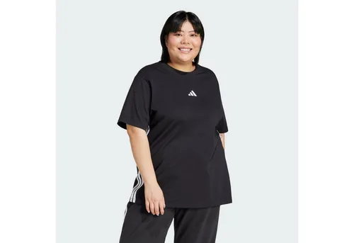 adidas Sportswear T-Shirt W 3S SJ T INC schwarz 4X - Sportliches Damen-T-Shirt aus 100% Baumwolle, ideal für Läuferinnen. Bequeme Passform und stylisches Design in Schwarz mit weißen Akzenten.